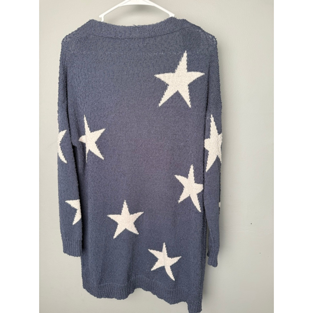 Women's Altard State Blue & White Star Print Cardigan Sweater XS - Picture 3 of 8